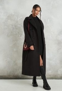 Missguided black formal trench coat | classic coats