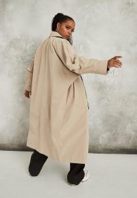 Missguided camel statement sleeve trench coat | batwing coats