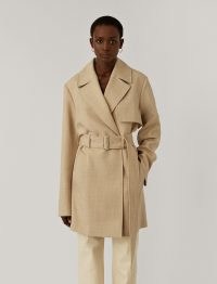 JOSEPH Wool Twill Chasy Coat ~ relaxed fit mid-length coats ~ contemporary trench