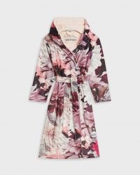 TED BAKER FROZE Clove print long robe / pink floral robes / dressing gowns