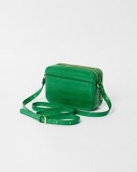 TED BAKER STINA Croc effect camera bag in Green ~ crocodile embossed crossbody