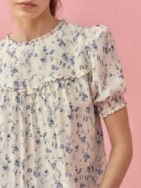 REFORMATION Gloucester Top / floral babydoll tops / puff sleeve blouses for spring and summer 2021