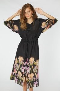 gorman IRIS BLACK LONG DRESS / black floral boho dresses