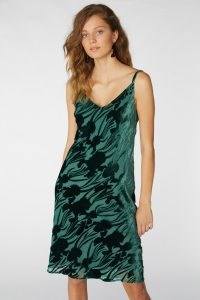 gorman IRIS DEVORE SLIP DRESS / green skinny strap floral dresses / burnout