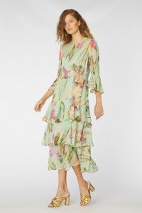 gorman IRIS UPON A DRESS / feminine mint-green floral tiered dresses / spring and summer occasion wear