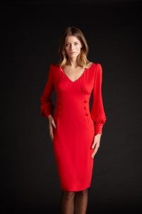 goat KACEY CADY PENCIL DRESS / LRD / vibrant red dresses