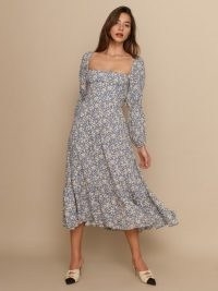 REFORMATION Mica Dress in Wallflower / floral full skirt midi dresses