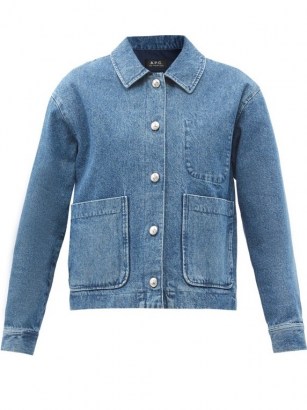 A.P.C. Nikkie single-breasted denim jacket | blue oversized-pocket jackets