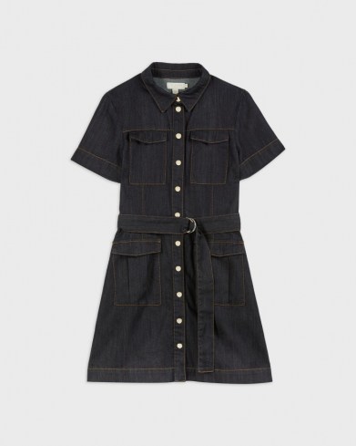 Ted Baker POLINNA Utility Denim Mini Dress | short sleeve belted shirt dresses | utility fashion