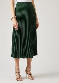 VALENTINO Forest green pleated cady midi skirt ~ designer skirts