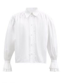 KHAITE Vanina frilled cotton-poplin shirt | balloon sleeve shirts