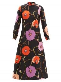 GUCCI X Ken Scott floral-print silk-blend dress ~ vintage prints ~ bold printed A-line midi dresses