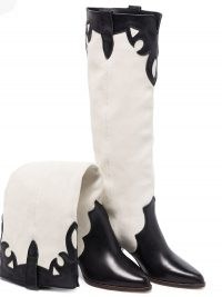 Isabel Marant Sue panelled Western boots / monochrome footwear