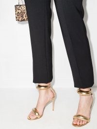 Gianvito Rossi California 105mm leather sandals ~ metallic-gold party heels