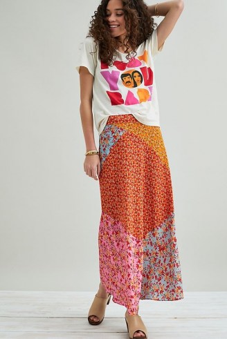 Kachel Georgia Mixed Print Midi Skirt / multicoloured floral skirts