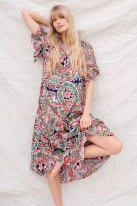 ANTHROPOLOGIE Antoinette Ruffled Midi Dress / boho summer dresses