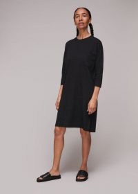 WHISTLES COTTON POCKET DRESS BLACK