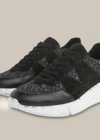 WHISTLES DORSET RUNNER / sustainable black chunky sole trainers