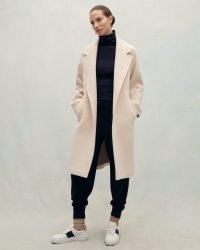 JIGSAW BRUSHED WOOL COAT in Cream ~ neutral luxe coats