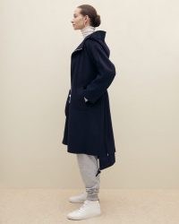 JIGSAW DOUBLE FACE OVERSIZED PARKA Navy ~ chic dark blue hooded coats ~ contemporary parkas