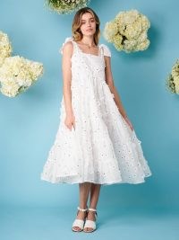 sister jane Almond Blossom Midi Dress / floral applique summer dresses / 3D flower covered fashion