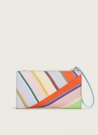 L.K. BENNETT DUNE MULTI-COLOURED STRIPE FABRIC CLUTCH ~ bright multicoloured pouch bag