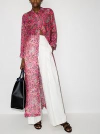 Etro Gianturi paisley-print shirtdress / pink longline shirt dresses