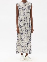 RAEY Fern-print silk crepe de Chine maxi dress ~ summer column dresses