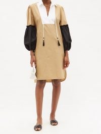 MAX MARA Fornovo dress ~ beige point collar curved hem dresses