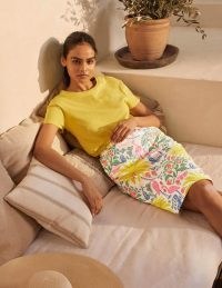 BODEN Gabriella Pencil Skirt Ivory, Tropical Charm / bird and butterfly print skirts / summer fashion