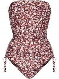 Juillet Lennox strapless floral-print swimsuit