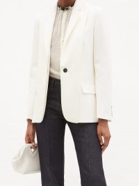 VICTORIA BECKHAM Layered single-breasted wool jacket ~ women’s white jackets