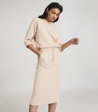 REISS LIZABETH LOUNGEWEAR SWEATSHIRT DRESS NEUTRAL / casual lounge dresses