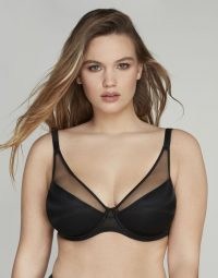 Agent Provocateur Lucky Padded Plunge Underwired Bra – semi sheer black bras