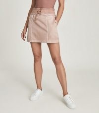 REISS MARA COTTON BLEND JERSEY MINI SKIRT BLUSH ~ sports luxe skirts