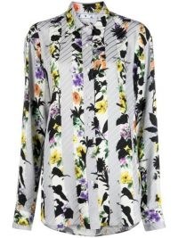 Off-White floral-print long-sleeve shirt / grey flower print shirts