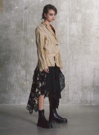 WEN PAN PALE GOLD LAYERED & DISTRESSED BLAZER ~ contemporary jackets at YBD