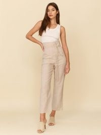 REFORMATION Paros Linen Pant ~ contemporary high waist tie detail summer trousers ~ women’s fashion