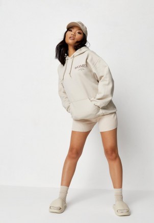 princes trust x missguided sand international women’s day hoodie ~ kangaroo pocket pullover slogan hoodies