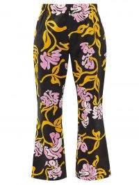 MARNI Flared tropical-print cotton-poplin trousers ~ retro floral pants