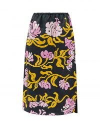 MARNI Tropical-print silk-twill midi skirt / floral skirts / bold florals