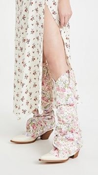 R13 Mid Cowboy Sleeve Boots ~ floral print denim overlay