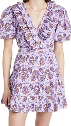 Rahi Paisley Amber Dress ~ lilac ruffle neckline dresses