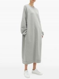 RAEY Recycled-yarn cotton-blend sweatshirt dress / grey cosy oversized dresses / comfort dressing / loungewear clothing