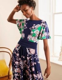 BODEN Rosemary Jersey Midi Dress Navy, Enchanted Garden / floral full skirt dresses