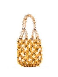 Simone Rocha mini beaded flower bucket bag / small amber acrylic flotal bags