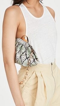 THE VOLON Gabi Mini Bag / green snake embossed bag