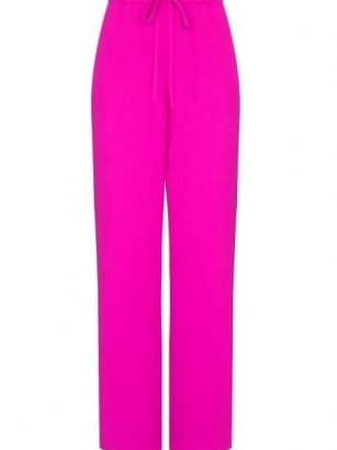 Valentino wide-leg drawstring track pants ~ pink silk trousers