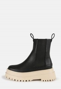 zara mcdermott x missguided black contrast sole pull on chunky ankle boots