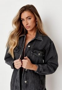 zara mcdermott x missguided recycled black oversized denim jacket